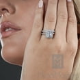 thumbnail image 5 of Metal Masters Womens 2Ct. Emerald-cut Sterling Silver 925 Double Halo CZ Wedding Engagement Ring Bridal Set, 5 of 9