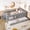 Gray, variant on URTR Twin Size Montessori Wooden Floor Bed with Small Stairs and Trundle, Platform Bed Frame with Rail and Bookshelf, No Box Spring Needed, White