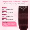 thumbnail image 4 of Extensiones de cabello humano real Gampacy con clip, 40 cm, 99 J, 4 of 8