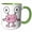 Green/White, variant on 3drose, Cute Silly Monster Sticking Out Tongue, 15oz Mug
