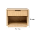 thumbnail image 2 of Benjara Noe Celia 32" Nightstand- 1 Drawer- Shelf- Metal- Natural Solid Wood, 2 of 6