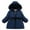 Dark Blue 1, variant on Annhoo Baby Girl's Puffer Jacket Winter Fleece Warm Long Sleeve Zipper up Coats Cute Pearls Embroidered Jackets