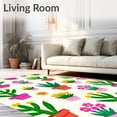 thumbnail image 2 of ODIKA 3'x5' Machine Washable Non-Slip Area Rug, Desert Bloom Succulent Garden with Vibrant Florals High Traffic Rug, Pink, 721901, 2 of 7