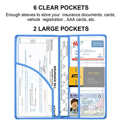 Cacturism Car Registration and Insurance Holder, Vehicle Glove Box Car Organizer Men Women Wallet Accessories Case for Cards, Essential Document, Driver License