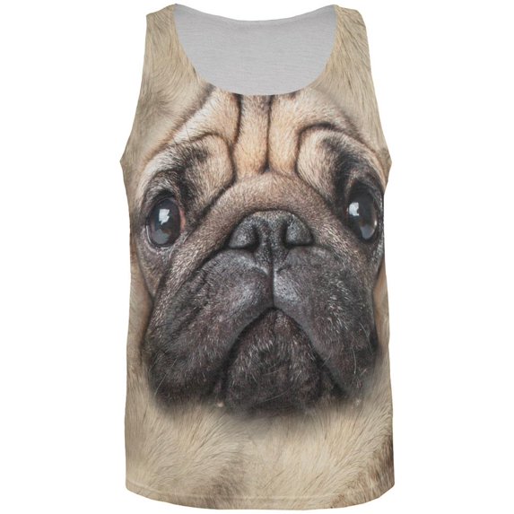 Pug Butt All Over Adult Tank Top - 2X-Large