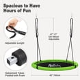 thumbnail image 4 of RedSwing 40" Flying Saucer Tree Swing for Kids Outdoor, Large Round Tire Swing with Heavy-Duty Foam Padded Steel Frame, Adjustable Ropes, 500 lb Capacity, Green, 4 of 8