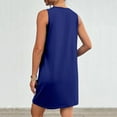 thumbnail image 4 of Fartey Sundresses for Women 2025 Solid Color Sleeveless Tank Dress Casual Loose Summer Beach Dress with Pockets Soft Comfy Crew Neck Holiday Dresses Blue L, 4 of 7