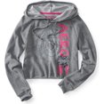 thumbnail image 1 of Aeropostale Sudadera con capucha recortada para mujer, gris, pequeña Aeropostale Sudadera, 1 of 1