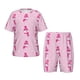 thumbnail image 1 of Balery Pink Scarf Snowman Conjunto de Pijama Infantil de Manga Corta con Estampado – Ropa de Dormir de Algodón Suave-Small, 1 of 6