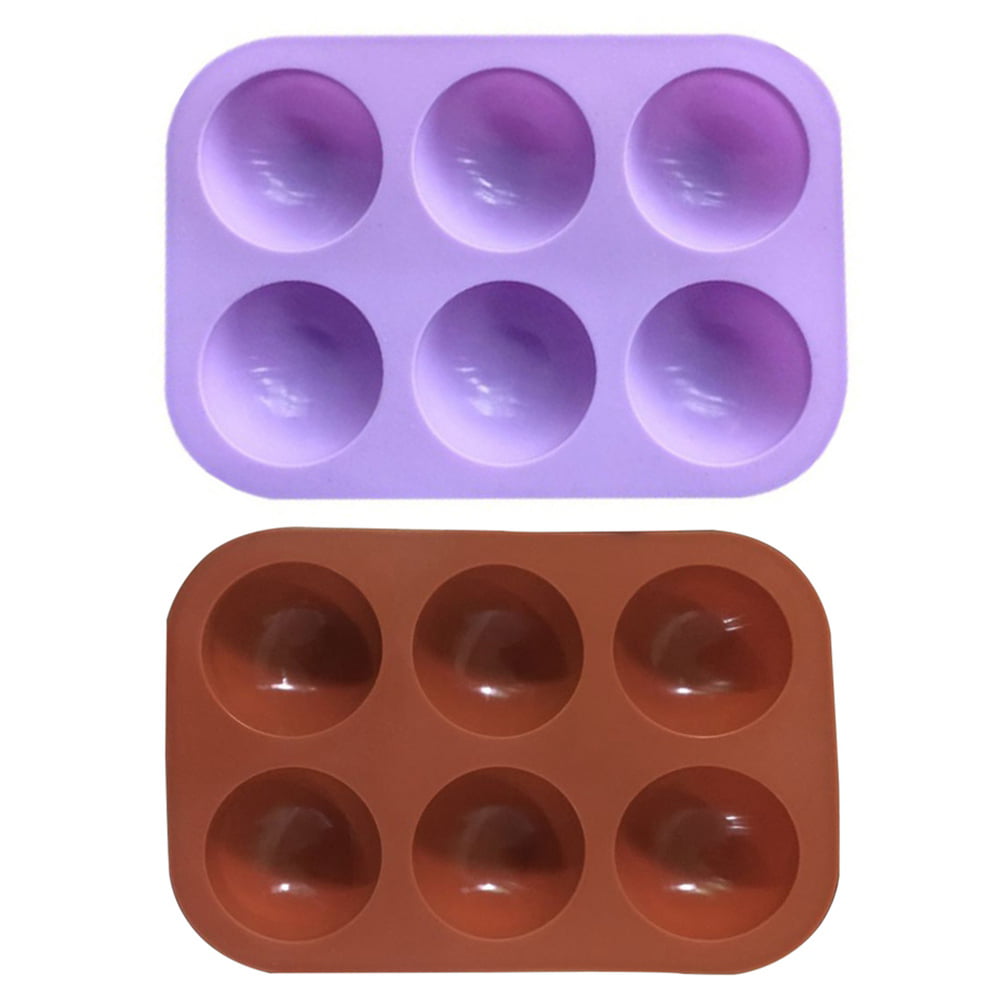 2 Xmas Family DIY Time,Dia 2.24 6 Holes Round Cylinder Silicone Mold for Chocolate Cookie Molds Jelly Cake,Food Grade Silicone,Non-stick