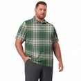 thumbnail image 6 of Big and Tall Polo Shirts for Men Breathable Performance Polos for Men Business Casual Mens Polo Plaid Summer Classis Loose Fit Short Sleeve Polo Shirt Green 2XL, 6 of 6