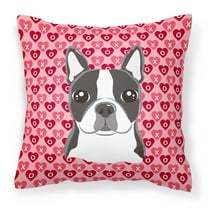 Carolines Treasures BB5273PW1818 Boston Terrier Fabric Decorative Pillow 18HX18W multicolor