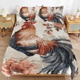 thumbnail image 6 of 3 Pcs Soft Bedding Set, Includes 1 Duvet Cover with Zipper And 2 Pillow,Shams Oil Rooster Full(79"×90"), 6 of 8