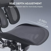 Sihoo S300 Ergonomic Desk Chair with Adjustable Lumbar, 6D Auto-Adjustable Armrests, High-Back Swivel Computer Chair for Adults, Black