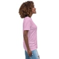 thumbnail image 4 of Floral Women's Relaxed T-Shirt, Women Tshirt Graphic, Women T Shirts Short Sleeve (Heather Prism Lilac, XL), 4 of 6