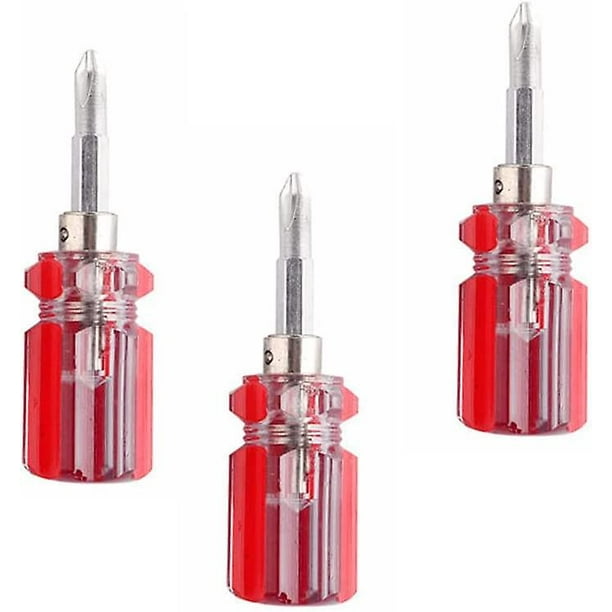 Mini Screwdriver Dual Purpose Screwdriver, Cross And Peace Screwdriver Head Multifunctional Screwdriver Repair Tool Mini Screwdriver (red) (3pcs)