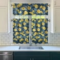 thumbnail image 3 of Bright Lemon Kitchen Curtains Set, Modern Yellow Fruit Print Tier and Valance with I Love Lemons Retro Vintage Floral Pattern, Fresh Summer Drapes for Kitchen or Office, 3 of 6