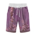 thumbnail image 4 of Aueoeo Womens Drawstring Shorts Summer Flower Printed Elastic Waist Shorts Casual Lightweight Shorts with Pockets, 4 of 4