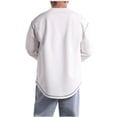 thumbnail image 5 of HAOTAGS Men's Round Neck Sweatshirts Casual Solid Long Sleeve Pullover Top White Size 3XL, 5 of 5