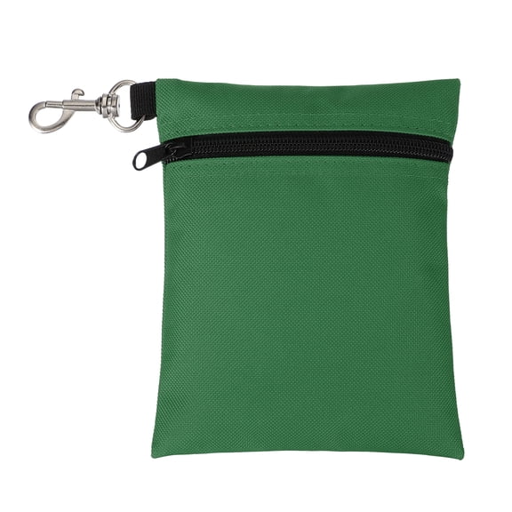 Uxcell Golf Tee Pouch, Zipper Golf Ball Bag 6.7 x 5 in with Metal Lobster Claw Clip Storage Bag Waterproof - Fit for (Tees Balls/Valuables Holder/Men Women Golf Gift) Green
