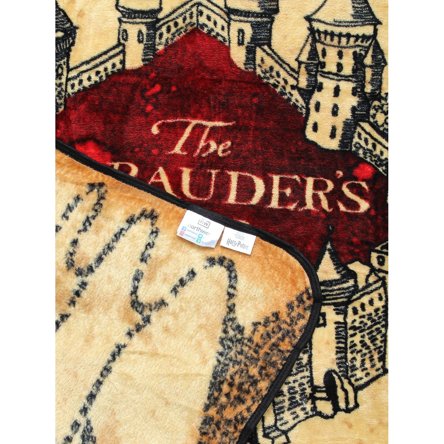 Harry Potter Marauders Map Micro Raschel Fleece Throw Blanket 48" x 60"
