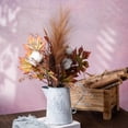 thumbnail image 3 of Artificial Fake Flowers Plants Silk Flower Arrangements Wedding Bouquets Decorations Plastic Floral Table Centerpieces for Home Kitchen Garden Party Décor (Autumn Brown), 3 of 13