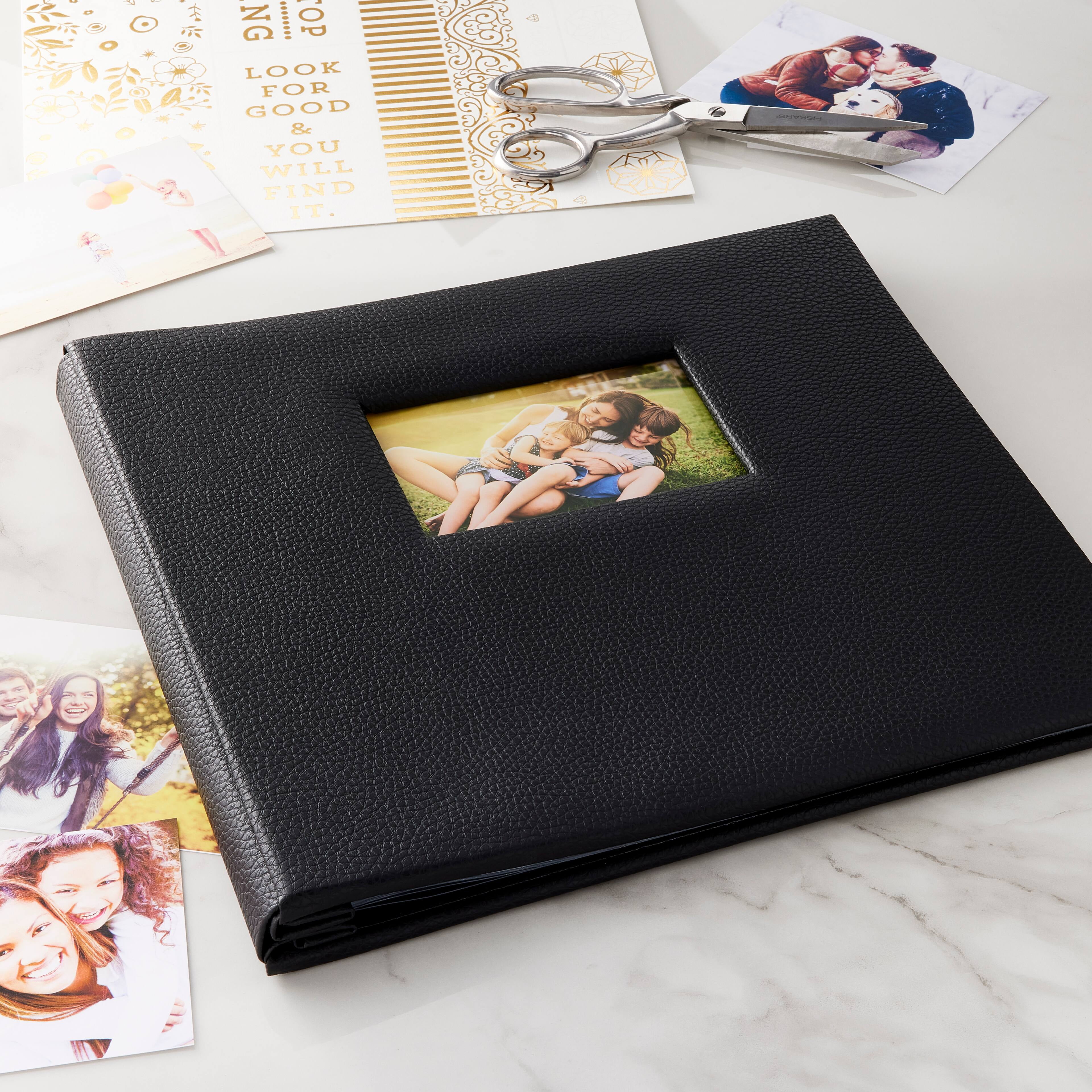 Recollections Black Faux Leather Scrapbook, 6 Pack