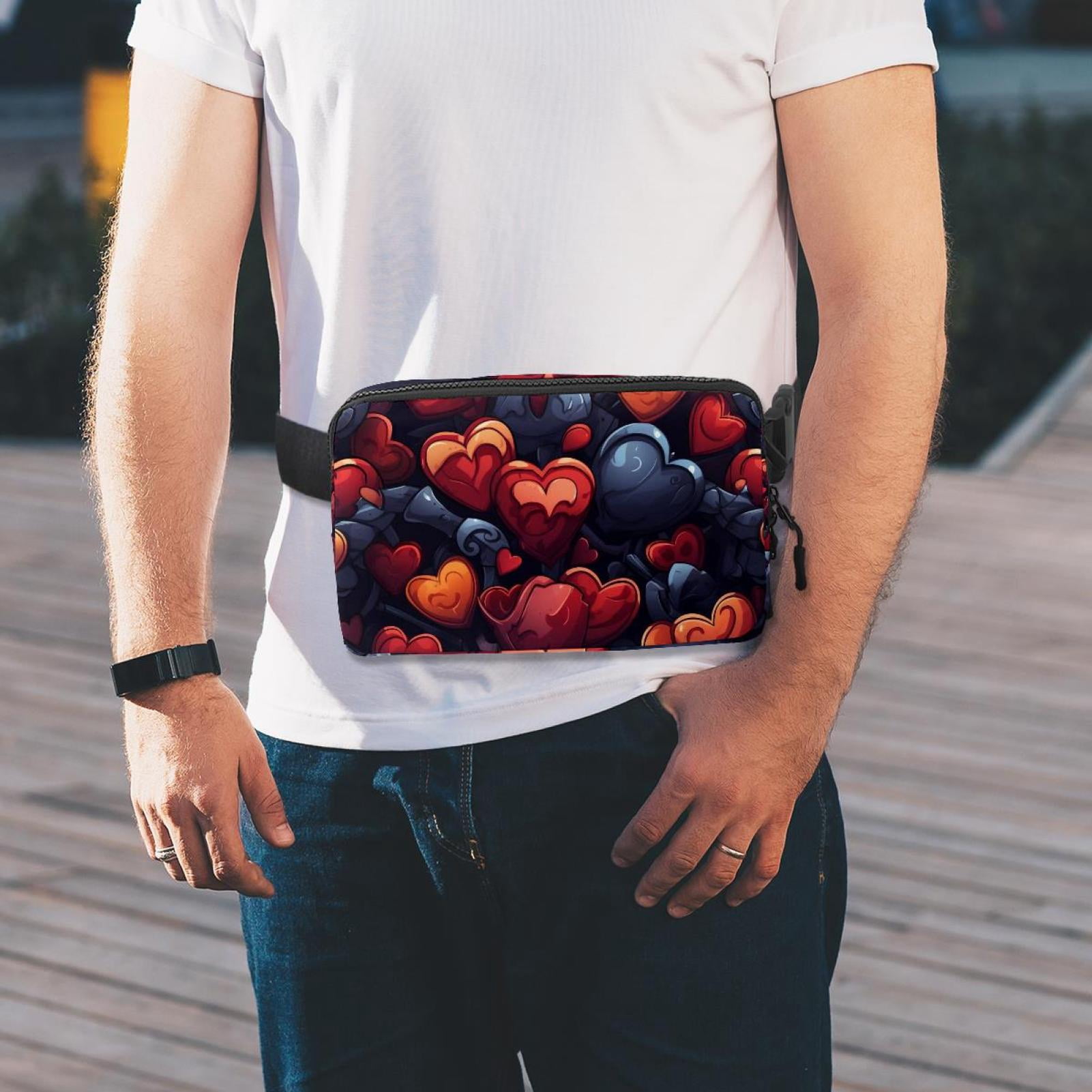Love Running Belt Waist Bag Fanny Packs, Lightweight Adjustable with Extension Strap, Unisex