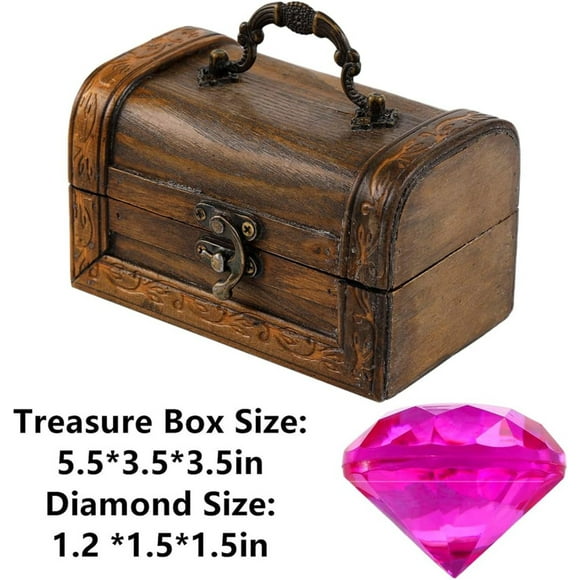 Celebrate Sloosh Diving Gems Pool Toys 15 Big Colorful Diamond With Chest Swim Dive Toy For Kids Underwater Gemstone Swimming Training Gift Water Toys Pool Games(Wooden)