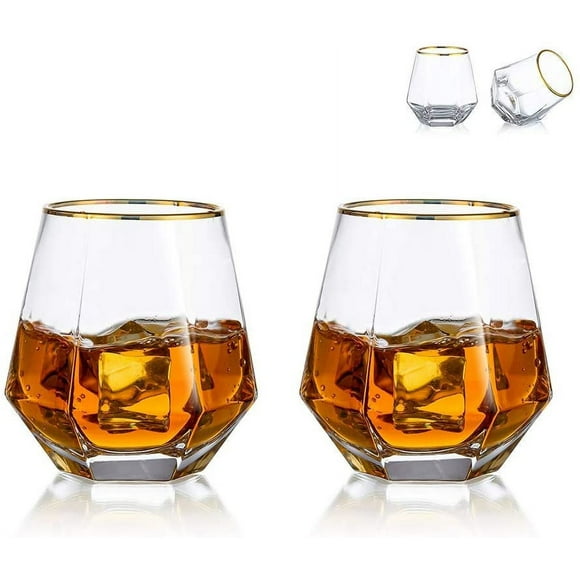 Diamond Whiskey Glasses 2 Pack Juice Glasses Tilt Scotch Whisky