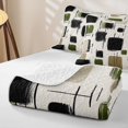 thumbnail image 4 of Castle Fairy Watercolor Brush Rectangle Quilt Full 3-Piece,Abstract Linear Mark Full Bedspread Sets,Olive Beige Black,1 Coverlet and 2 Pillowcases, 4 of 7