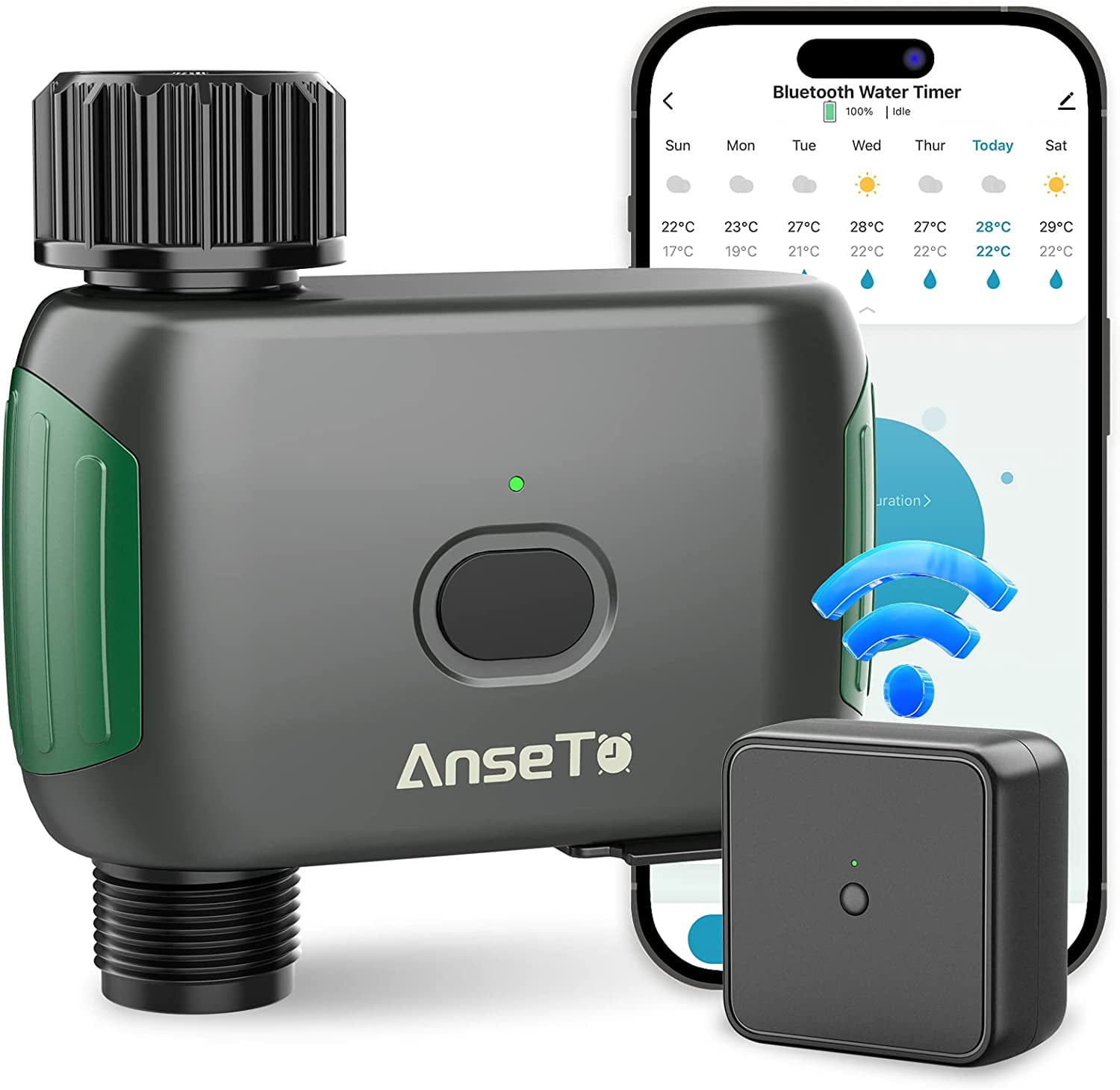 AnseTo Garden Watering Timer with Wifi Hub & Smart Life App, Two