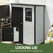 Uforic 5x3ft Resin Outdoor Storage Shed,Waterproof Garden Tool Storage with Window, Lockable Outside Storage for Patio,Lawn,Backyard