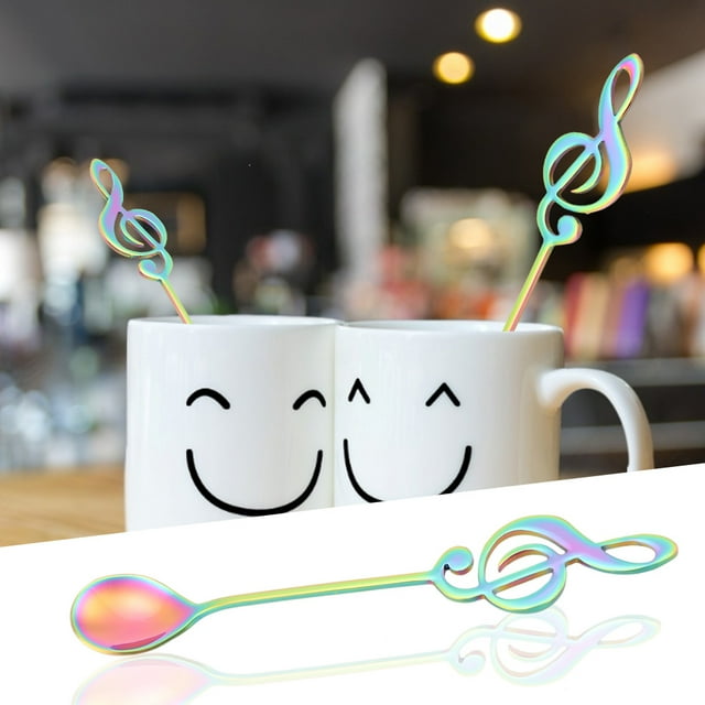 Dessert Spoon,Musical Note Stainless Steel Spoon Stirring Spoon Coffee Drinking Spoon For Coffee Stirring, Tea, Dessert, Appetizers