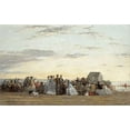 thumbnail image 2 of Boudin, Eugene 14x10 Black Ornate Wood Framed with Double Matting Museum Art Print Titled - Beach Scene, 2 of 4