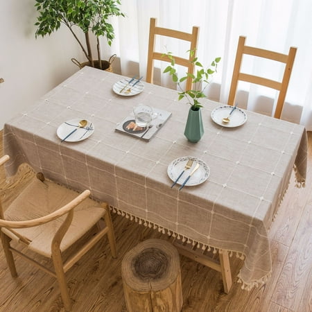 

Livesture Floral cloth art large square jacquard tablecloth Brown 90X140CM