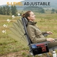 thumbnail image 2 of Folding Camping Chair For Adults With Adjustable Back, Heavy-Duty 500 Lbs Support, Oversized Collapsible Portable High Back Reclining Chair For Outdoor Lawn Patio Balcony (Grey), 2 of 7