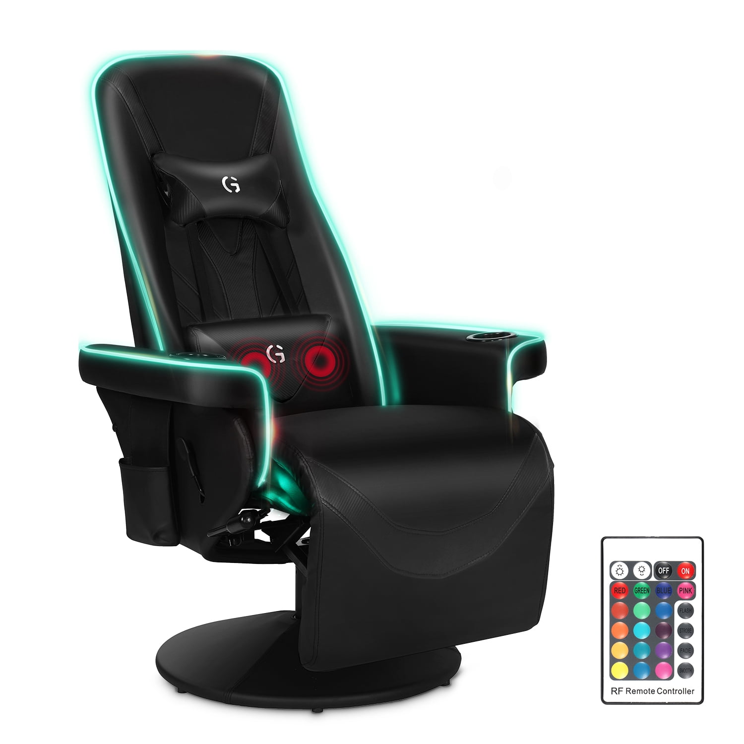 Queen Throne Racing Gaming Chair with Footrest and Adjustable Backrest ...