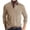 Apricot, variant on Men's Long Sleeve Contrast Collar Polos Shirt with Pockets, Everyday Wear Long Sleeve Polos Collar Casual Tops,Big and Tall Sky Blue,Size L