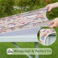 thumbnail image 6 of Cute Unicorn Rainbow Cloud Pattern Square Fitted Tablecloth with Elastic Edge,Square Table Cover,Washable Elastic Table Cover for Home Kitchen Party Decor 36"x36", 6 of 6