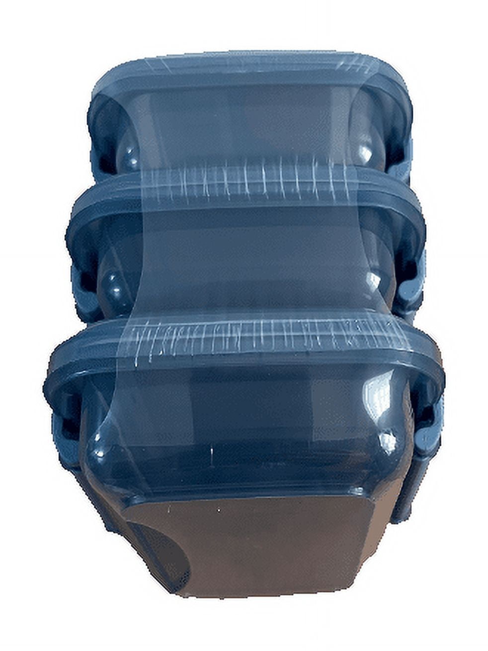Lock-Top Snack Containers with Snap Latch Lids, 3 pack (Blue)