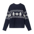 thumbnail image 2 of Vintage Christmas Sweaters for Women 2025 Long Sleeve Crewneck Loose Jacquard Cable Knit Pullover Sweater Jumper Tops, 2 of 4