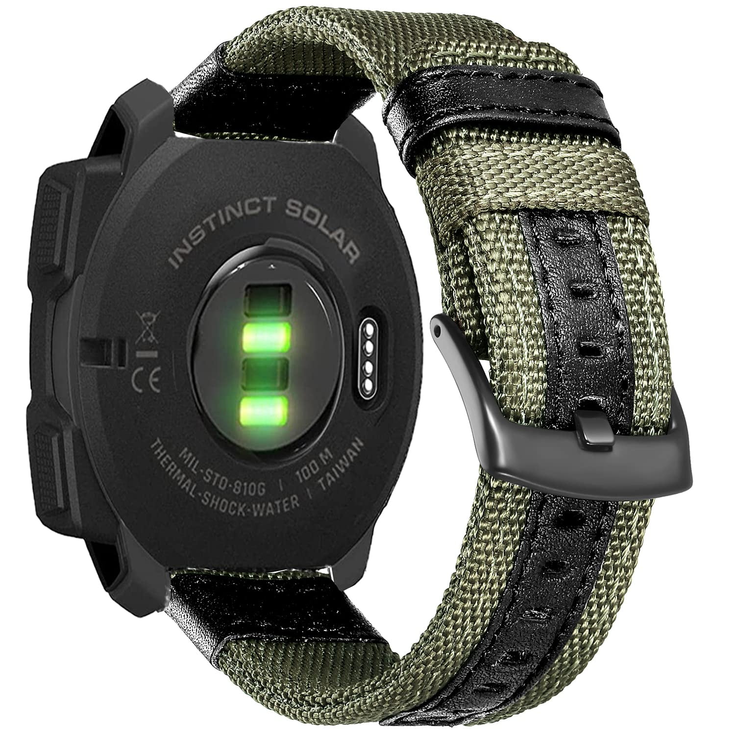  OVERSTEP for Garmin Instinct Band, Soft Silicone Replacement  Watch Strap Compatible with Garmin Instinct 2, Solar, Tactical, Crossover -  Army Green : Electronics