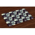 thumbnail image 1 of Ambesonne Floral Place Mats Set of 4, Geometric Soft Spring, Standard Size, Pale Green Slate Blue, 1 of 4
