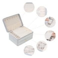 thumbnail image 5 of Unique Bargains 2 Layer Jewelry Box Plush Velvet Jewelry Organizer Case Storage Travel Gray, 5 of 7