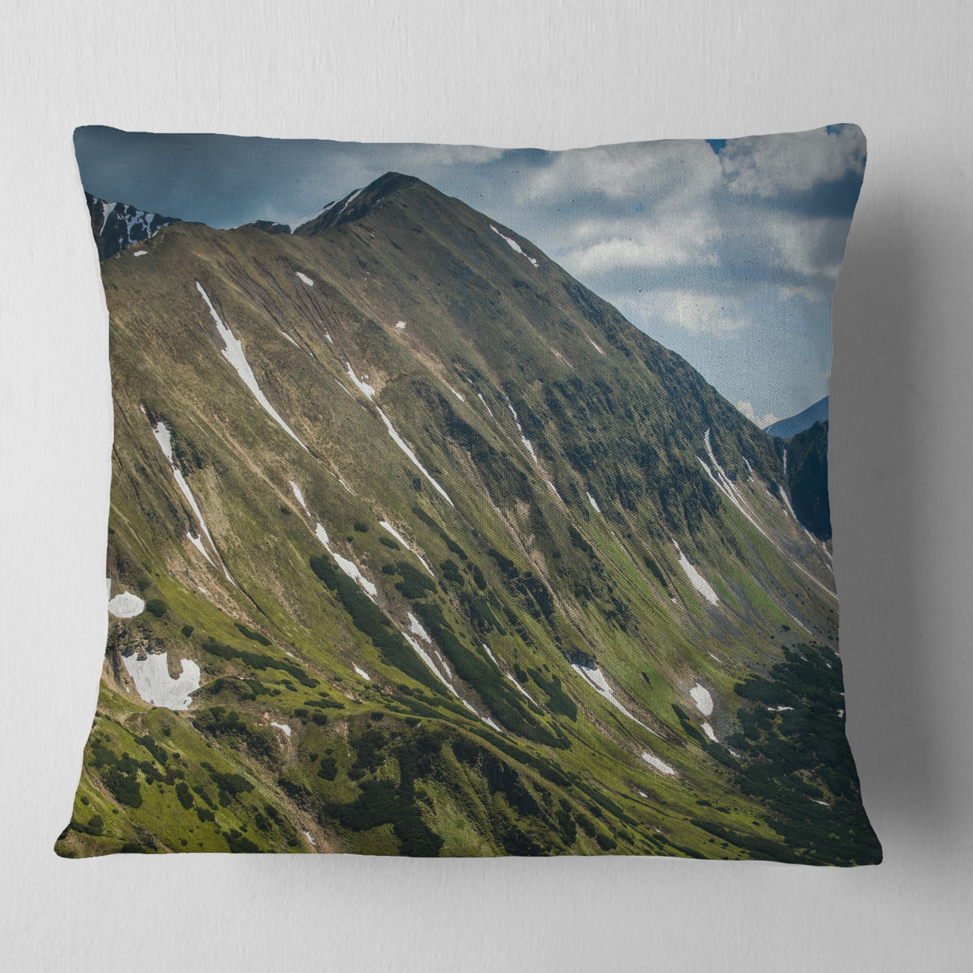Designart Tatra Mountains Panoramic View - Landscape Printed Throw Pillow - 18x18