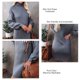 thumbnail image 5 of Mini Vestido Suéter Cuello Alto Manga Larga Moda Elegante Otoño Invierno Vestido Suéter De Punto Para Citas Gris S, 5 of 8