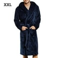 thumbnail image 1 of CNKOO Robe de Nuit Homme Hiver Peignoir à Capuche Poche Manches Longues Peignoir SPA Bleu TTG, 1 of 8