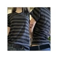 thumbnail image 3 of Rdhnmea Women's Striped Tops Short Sleeve Round Neck Loose Fit T-shirt, 3 of 9