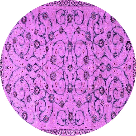 Ahgly Company Indoor Round Persian Purple Traditional Area Rugs, 4' Round